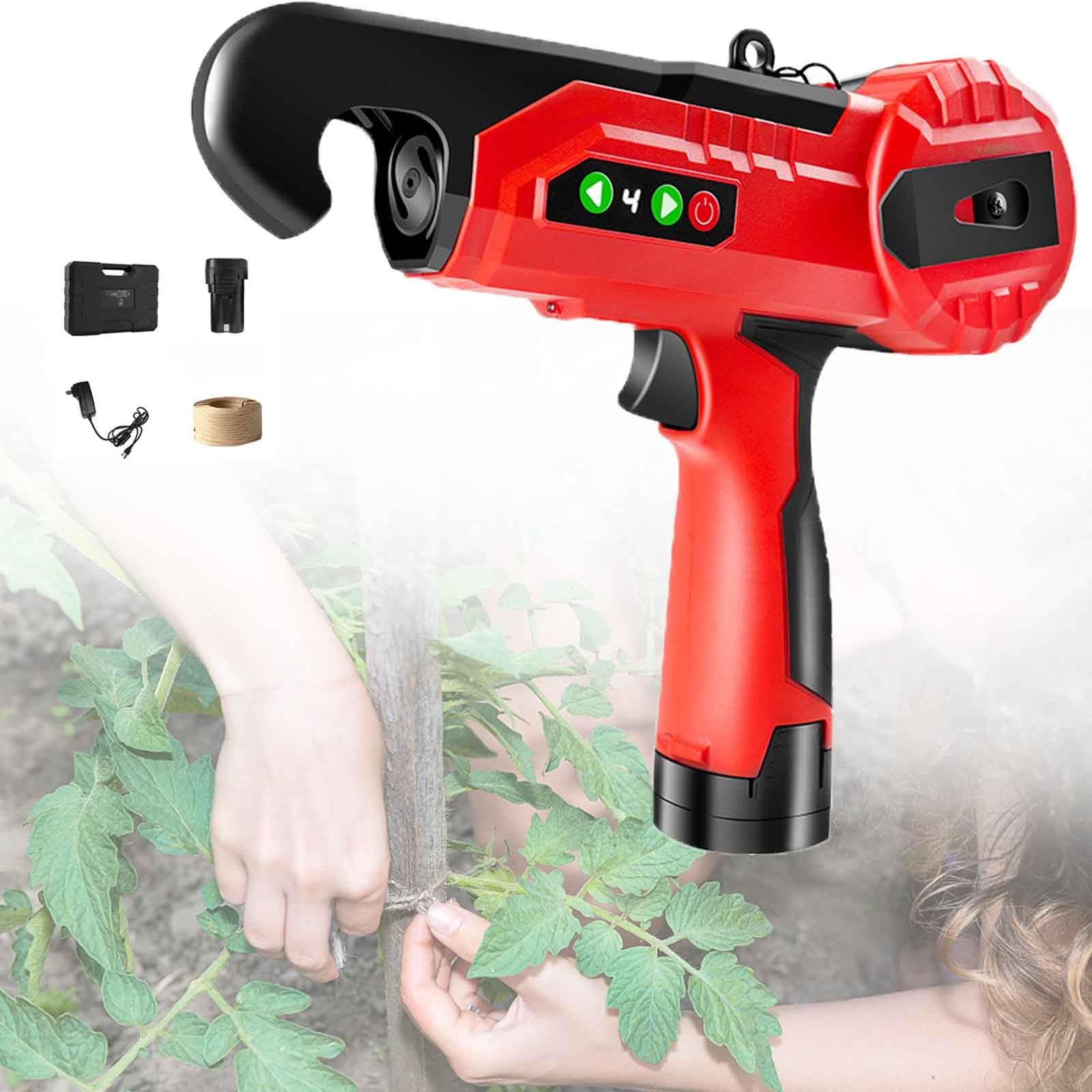 URJWAN Legatrice Per Piante Elettrica, 2 Batterie Al Litio Da 2000mAh Incorporate, Legatrice Palmare Per Giardino Vigneto, Per Pomodoro UVA Verdura Frutta