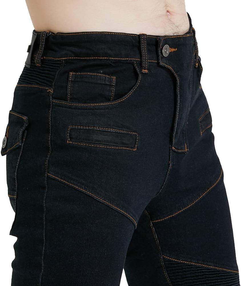 Motorcycle Riding Jeans Armor Racing Cycling Pants with 4 X Upgrade Knee Hip Protective Pads