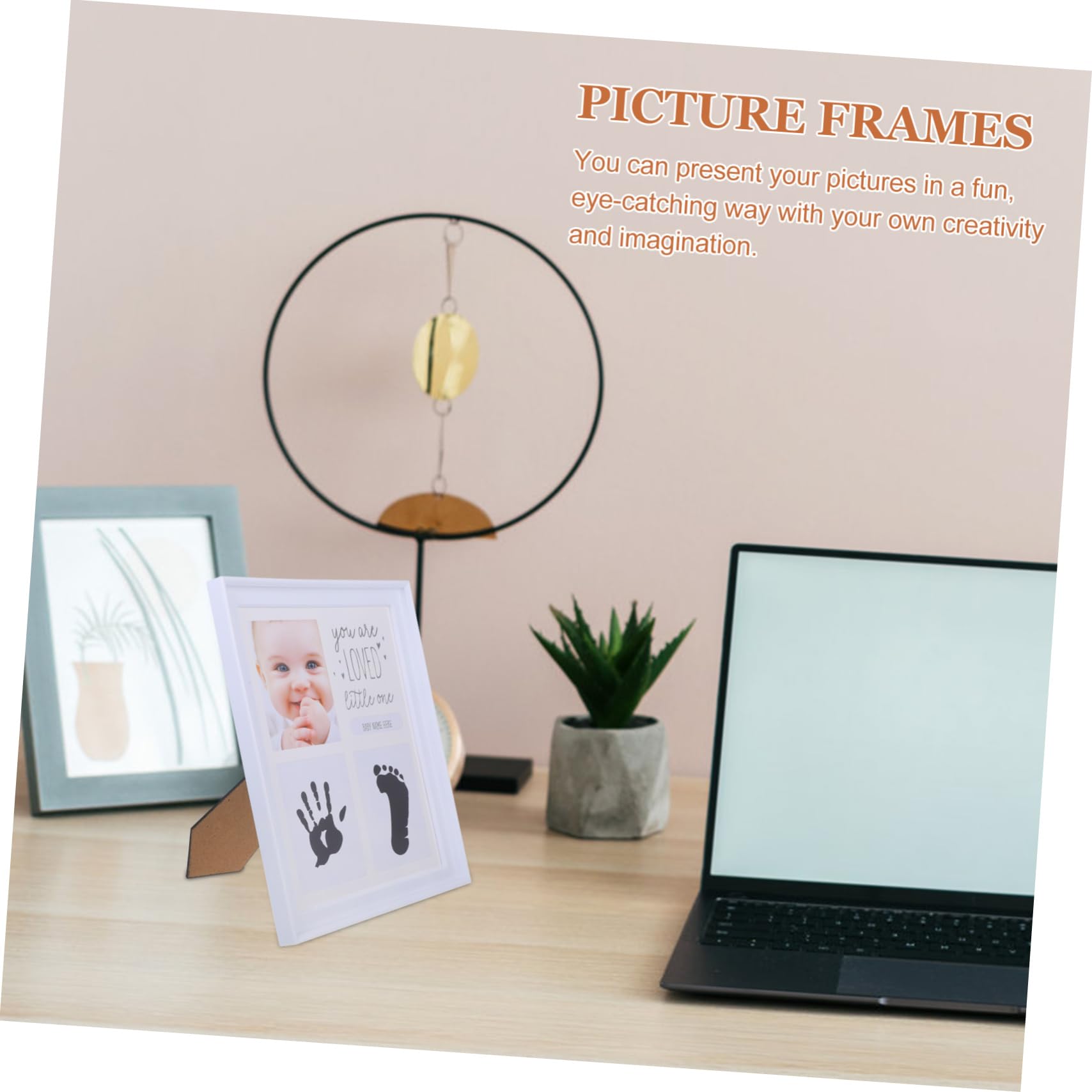 Beatifufu First Year Picture Frame Baby Handprint Footprint Kit Unique Milestone Decor