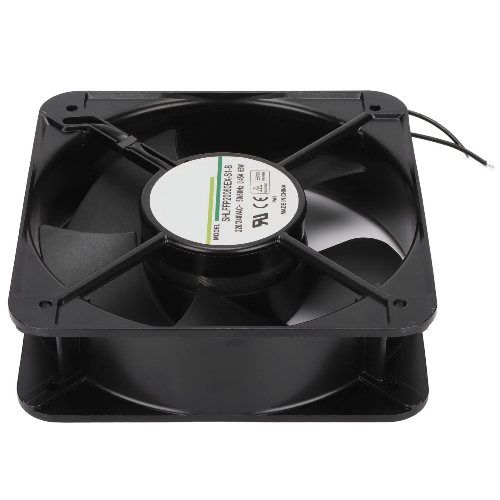 Acouto 200mm Wentylator Chłodzący 200x80mm 532CFM 65W 220V Wentylator Wyciągowy z Podwójnymi łożyskami Kulkowymi z obudową ze Stopu Aluminium do Wentylacji Obudów, Maszyn, zasilaczy.