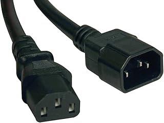 Tripp Lite Standard Computer Power Extension Cord 10A, 18AWG (IEC-320-C14 to IEC-320-C13) 3-ft.(P004-003) Black