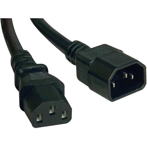 Tripp Lite Standard Computer Power Extension Cord 10A, 18AWG (IEC-320-C14 to IEC-320-C13) 15-ft.(P004-015) Black