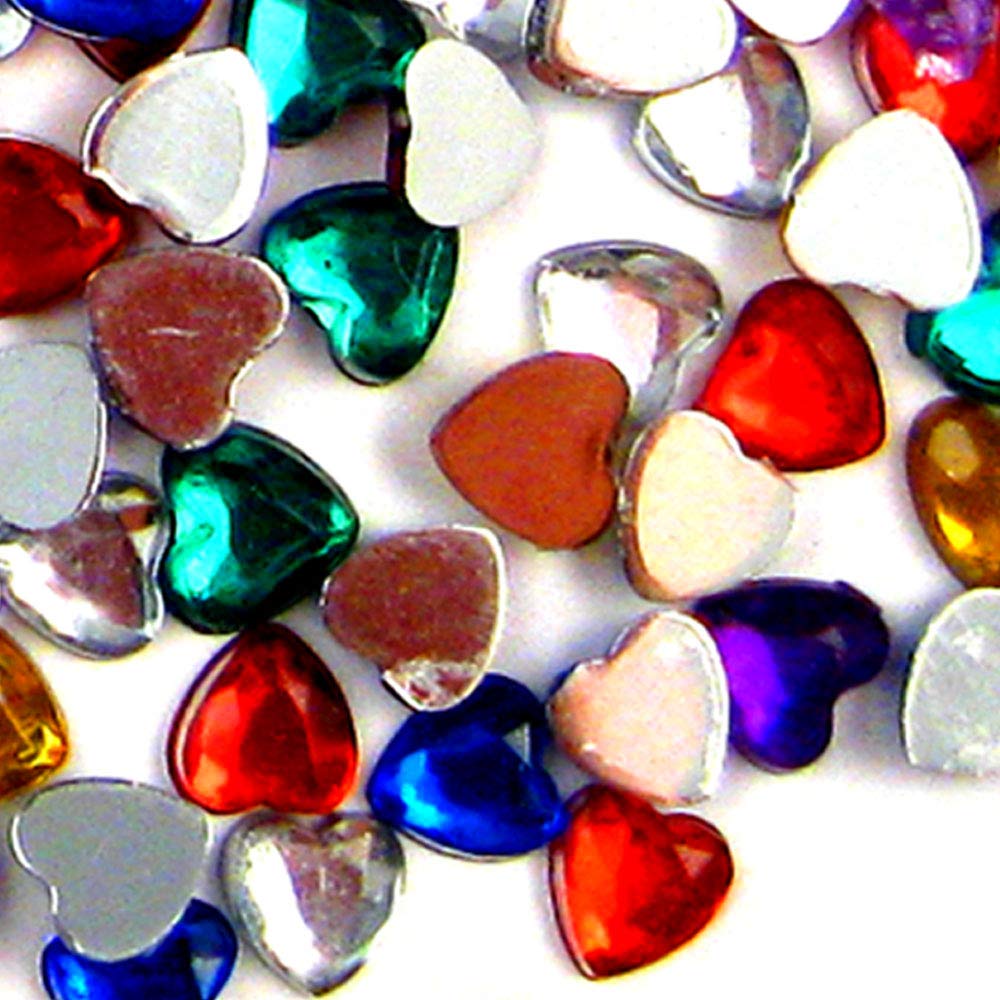 The Crafts Outlet 144pc Flatback Rhinestones Heart 14mm - Jet Black