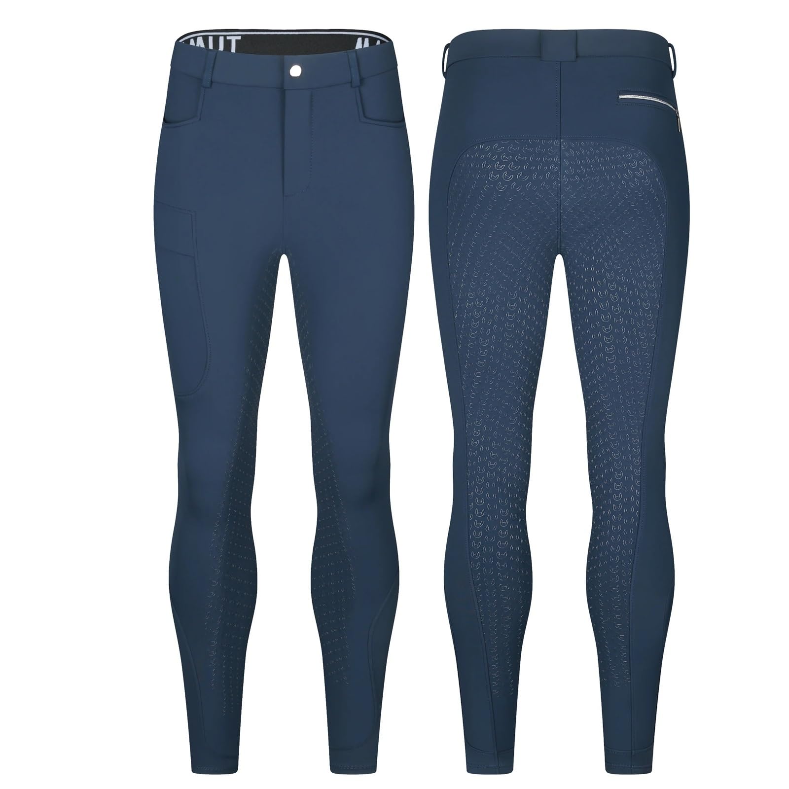 Pantalones Montar a Caballo Mujer Pantalones ecuestres Profesionales for Hombre, de Silicona, elásticos y Secado rápido(Blue,L)