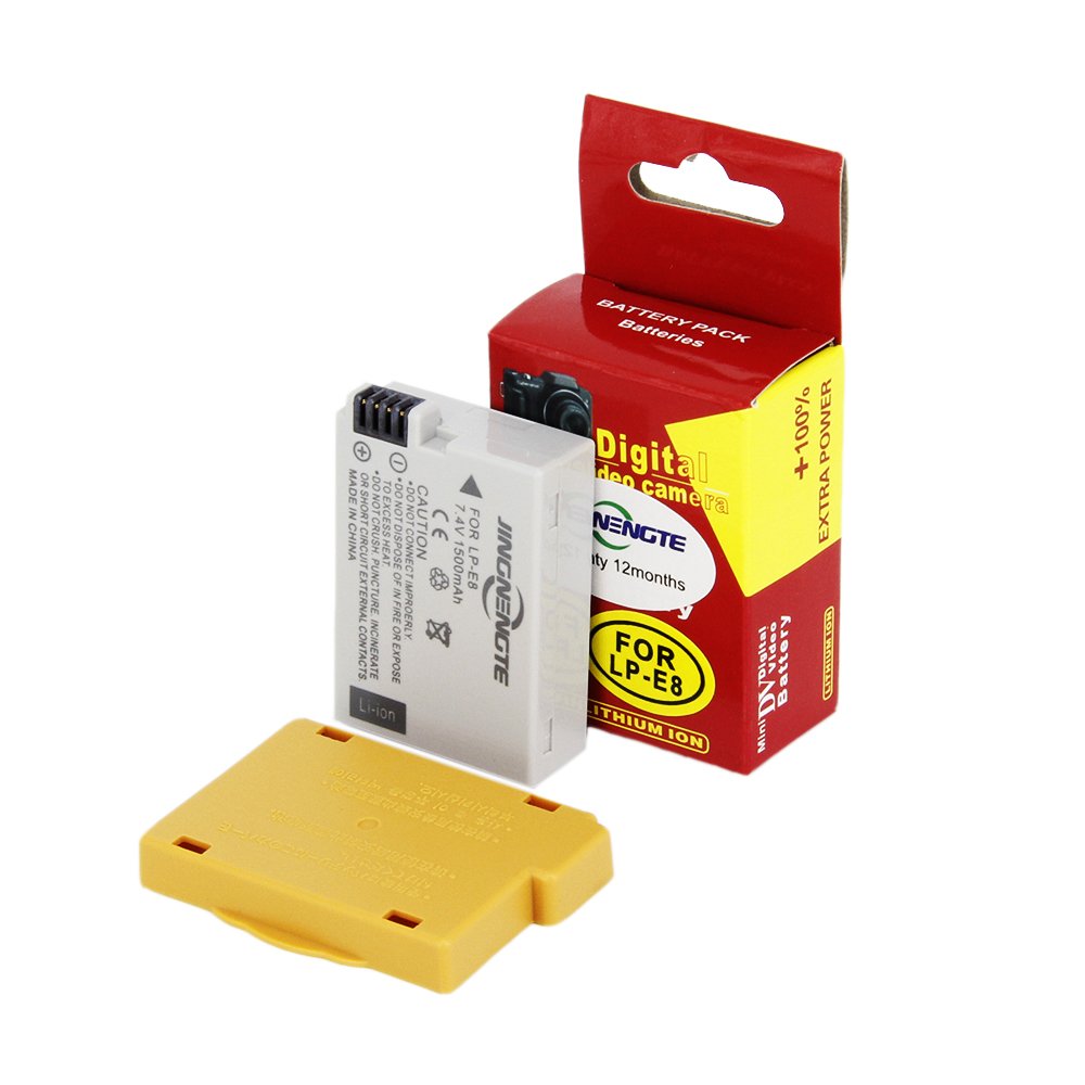 JINGNENGTE® LP-E8 Battery for Canon Rebel T3i, T2i, T4i, T5i, EOS 600D, 550D, 650D, 700D, Kiss X5, X4, Kiss X6 Digital SLR Cameras LC-E8E