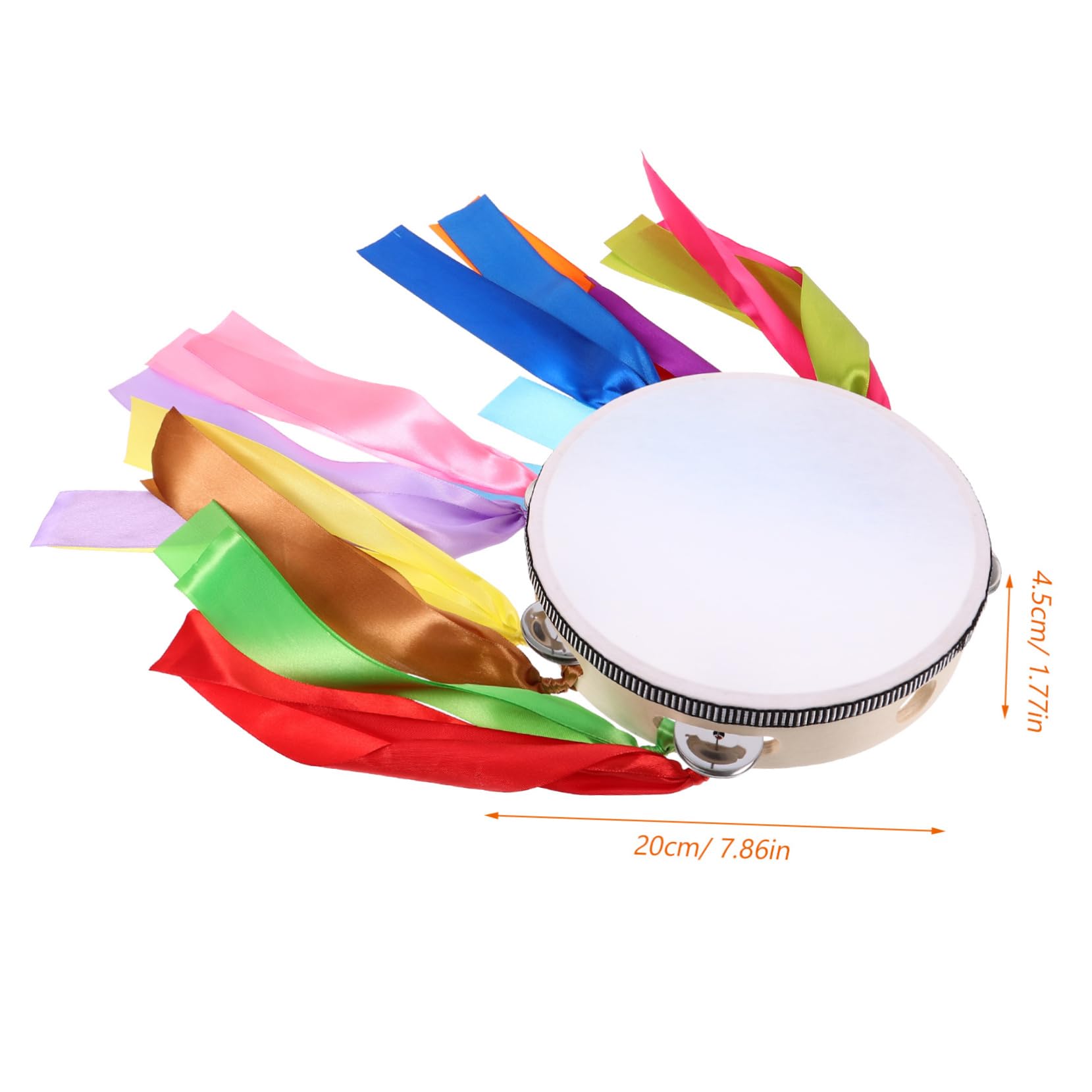 BESPORTBLE Hand Drum with Ribbons Sturdy Educational Instrument for Sports Events Dance Performances and Stage Shows for Beginners and Music Lovers