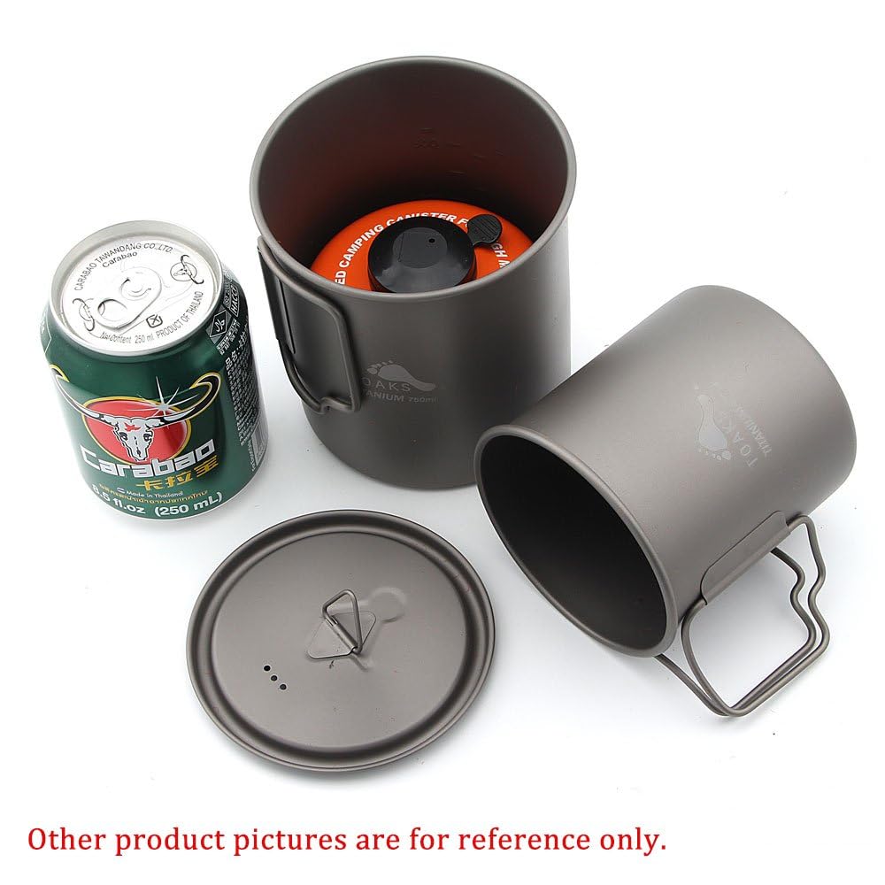 TOAKS Tasse/Pot de Camping Portable Ultraléger en Titane (750ml+450ml[CMB-750-450])