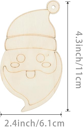 Miniatura 2 de Decoración de madera de Papá Noel para Navidad, decoración de pared con tablero de madera en blanco, adornos sin terminar para Navidad, boda, fiesta