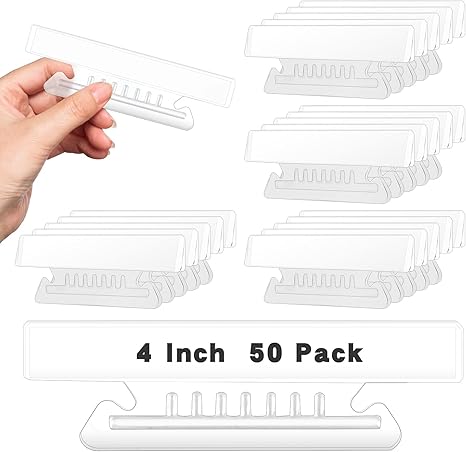 Amazon.com : 50 Pieces 4 Inch Clear Hanging Folder Tabs Hanging File ...