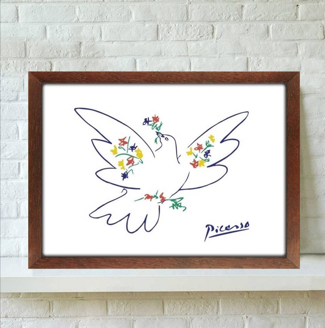 【美品】ピカソ　鳩の絵　陶器　壁掛け　卓上　2way 美品】ピカソ 鳩の絵 陶器 壁掛け 卓上 2way 美品】ピカソ 鳩の