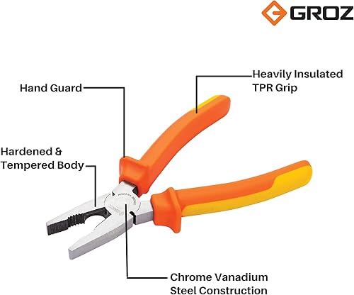 Miniatura 2 de Groz 31530 - Alicates combinados (1000 V, aislados, acero al cromo vanadio, alto apalancamiento