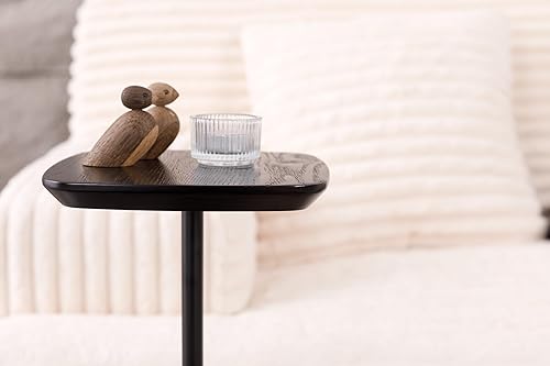 Miniatura 5 de Mesa pequeña con pedestal para bebidas, mesas auxiliares de madera, soporte para bebidas de cóctel Martini, mesa auxiliar cuadrada duradera con base