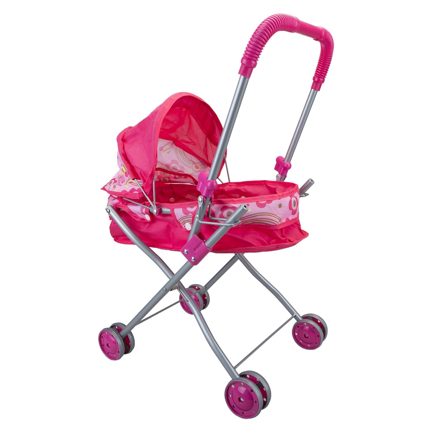 VFM e-Store - Dolls Pram Deluxe Ideas, Great for Girls - 55cm X 35.5cm Pink X 1