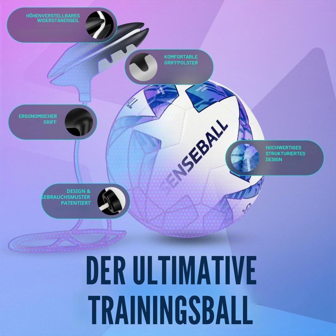 SenseBall Übungsfußball mit App - App-Gestütztes Training - Fußball Trainingszubehör & App mit 50 Übungen für Ballkontrolle & Reaktionstraining Fußball