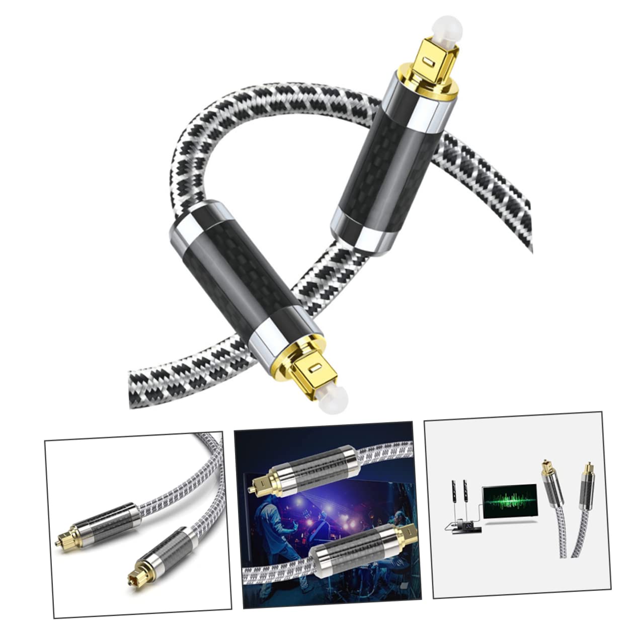Hemobllo Cavo Audio Ottico Metri Cavo Audio Digitale Maschio-maschio Flessibile Connettori Placcati in Oro Per Trasmissione Segnale Alta Fedeltà Senza Interferenze