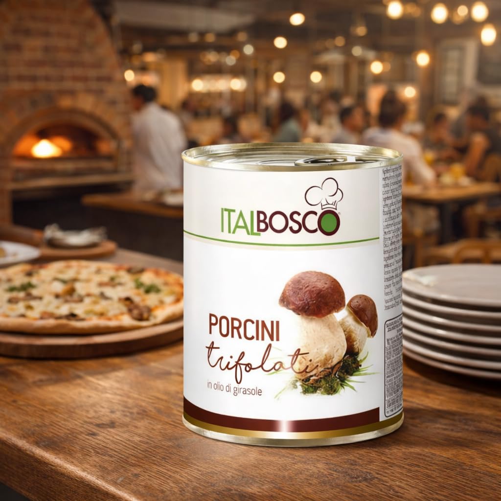 Funghi Porcini Trifolati a Fette in Olio di Girasole 800 g – Porcini Selezionati per Cucina Professionale e Ristorazione – Confezione da 1 o 3 Vasi (1)