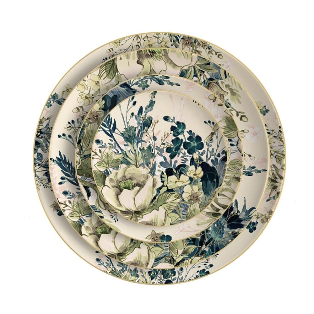 Platos para cocina, plato de cerámica filipina, hoja verde, porcelana china, vajilla de pan, postre, plato principal para restaurante, juego de cuatro piezas para comer