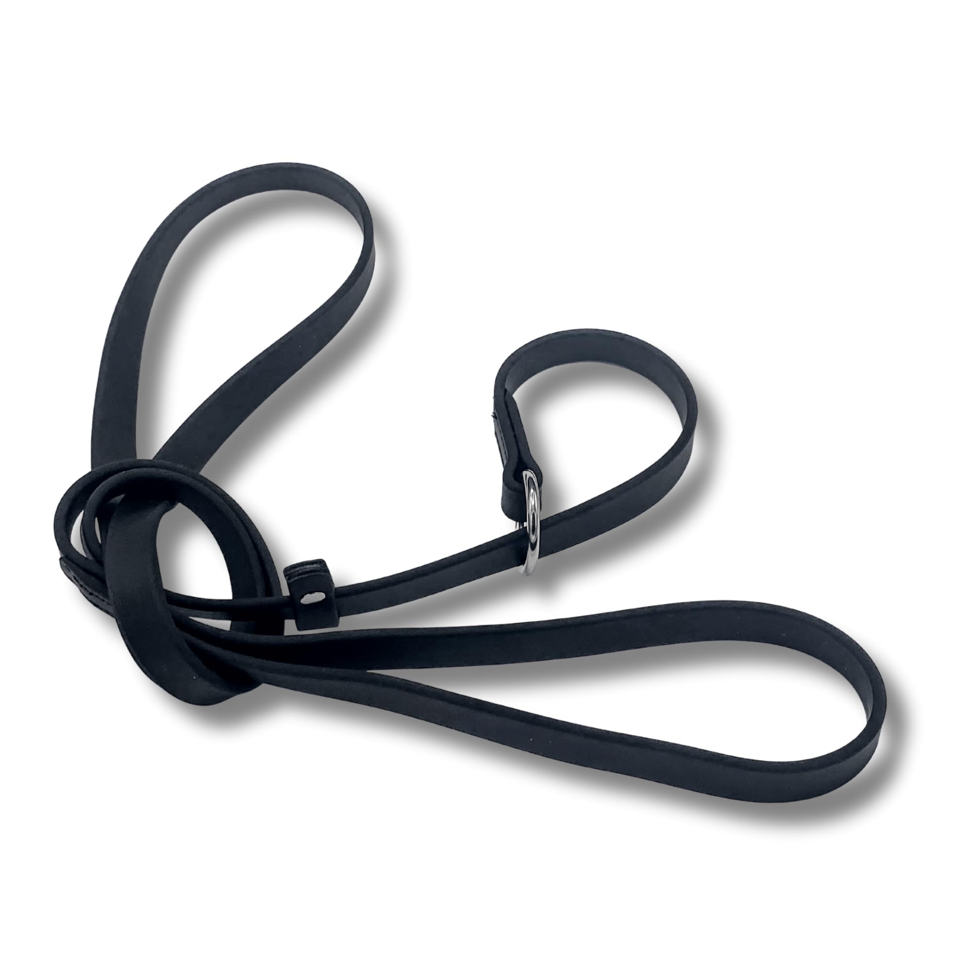 Jim Hodges Dog Training Gummy K9 Biothane Slip Leash for Training, Grooming, Veterinarians and Kennels – Waterproof, Odor-Free, Rust-Proof Stainless Steel Hardware – Lead Made in USA (Black) (3/8)