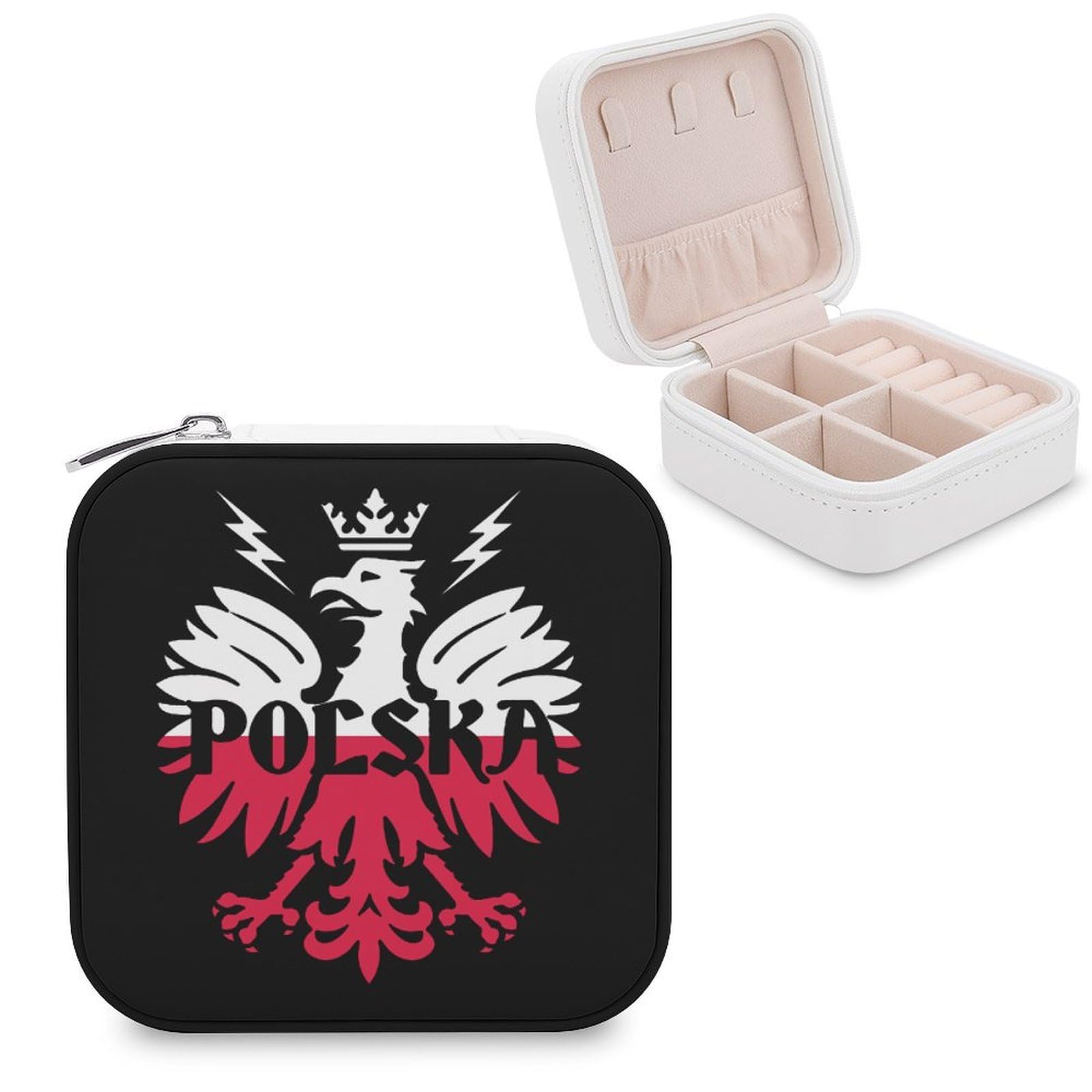 CUTJMDNGH Polska Poland Polish Flag Jewelry Box for Women Jewellery Case Organizer Storage Boxes Craft