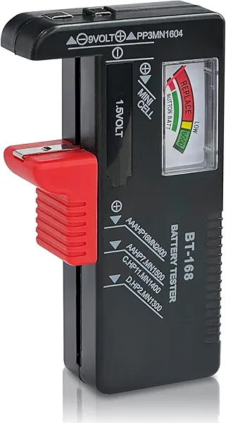 Dlyfull Battery Tester, Small Battery Testers Universal Battery Checker for AAA AA C D 9V 1.5V Button Cell Household Batteries