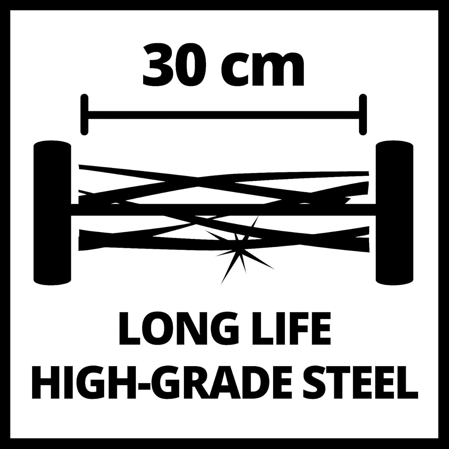 Einhell Tagliaerba a spinta GC-HM 300 (largh. Taglio 30 cm, regolazione altezza taglio su 4-livelli di 13-37 mm, vano raccolta 16 l, 5 rulli elicoidali, consigliato per prati fino a 150mq)