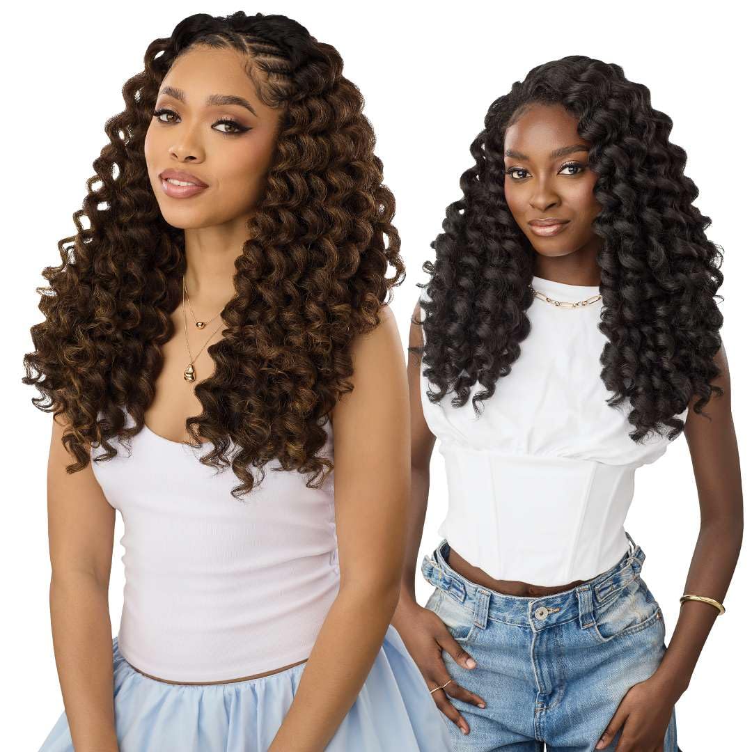 Outre Quick Weave Synthetic Half Wig - Romina (OFF BLACK 1B)