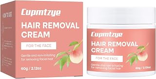 Facial Hair Removal Cream, Professional Depilatory Care Soothing Cream,Peach Infused Depilatory, Smooth Skin Treatment for Women & Men (Pack of 1)