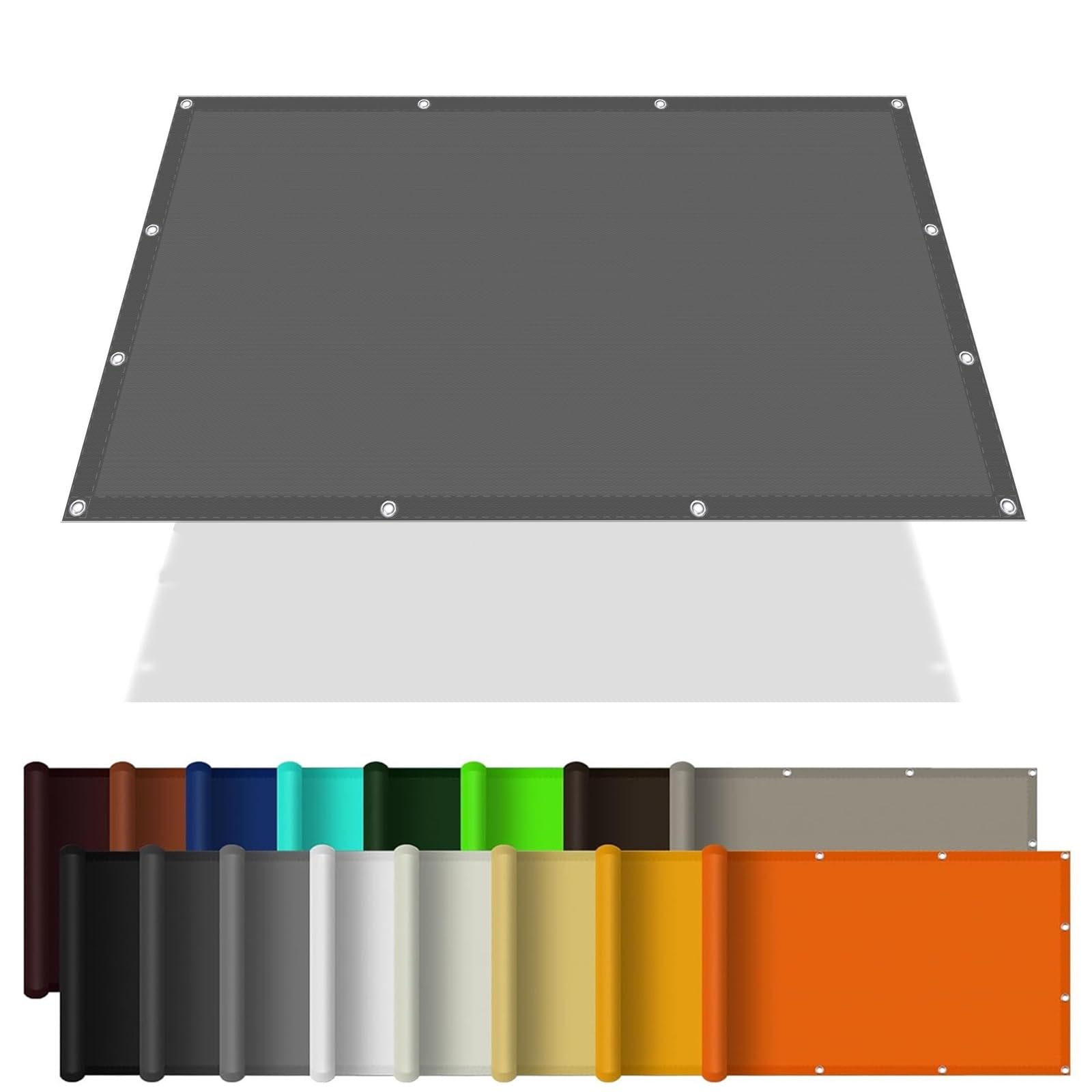 Voile d'ombrage étanche 1.8x5m gris pour bloquer pluie et soleil