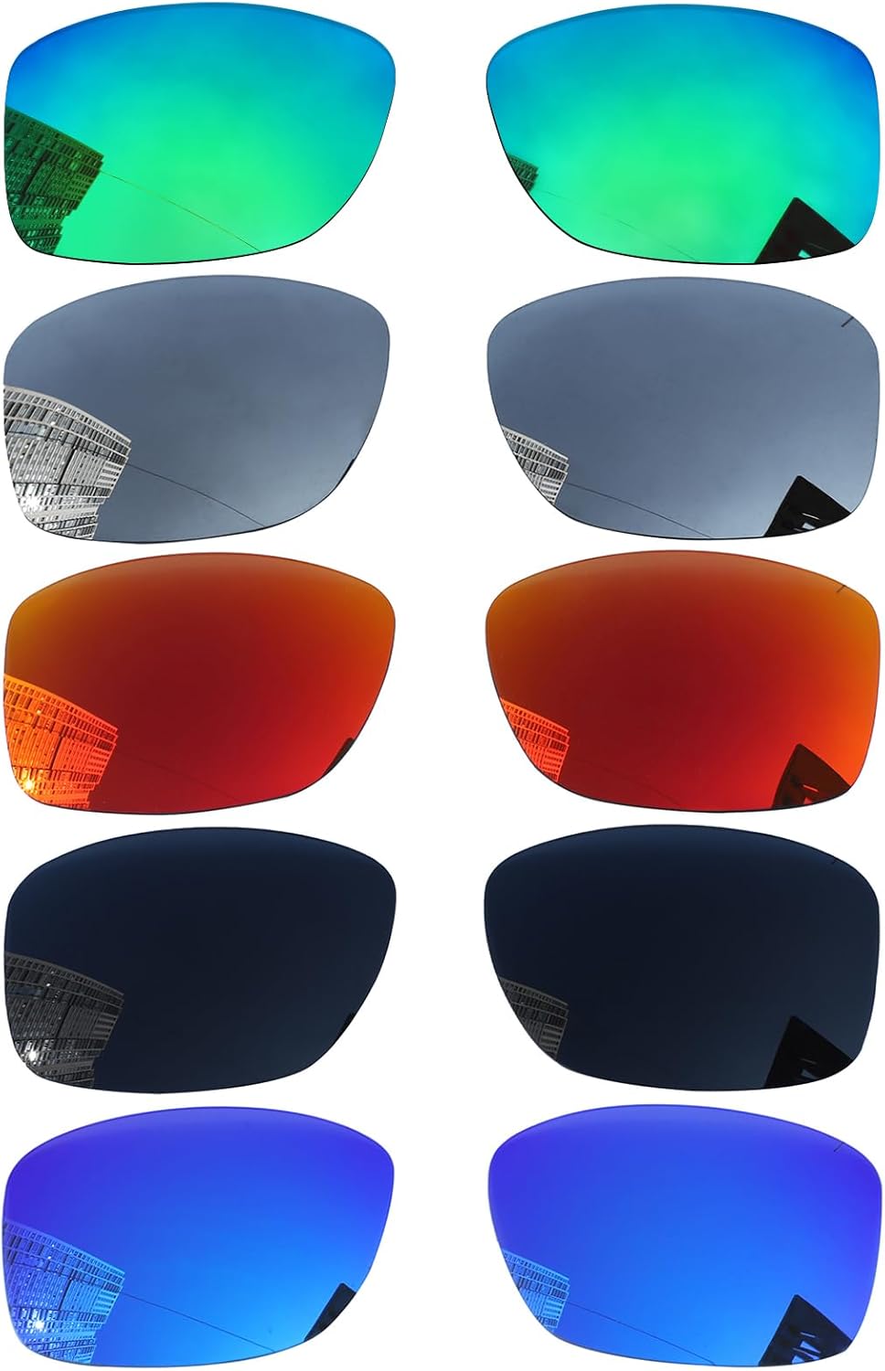 Acefrog 5 Pairs Polarized Replacement Lenses for Oakley Jupiter Squared OO9135 Sunglasses, Perfectly Fit, Shatterproof, Anti-scratch, Value Pack