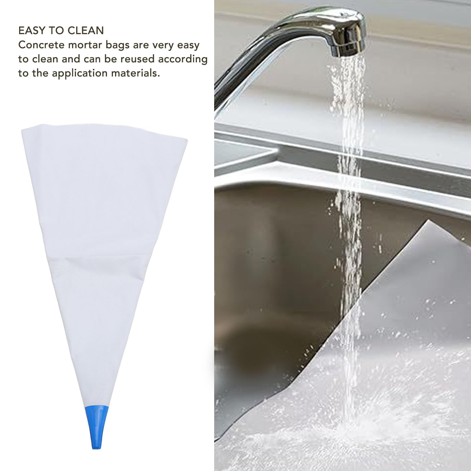 Tile Grout Masonry Mortar Bag with Brick Jointer and Tuck Pointer Reusable Easy To Clean Cement Sealer Bag Piping Bag - Image 4