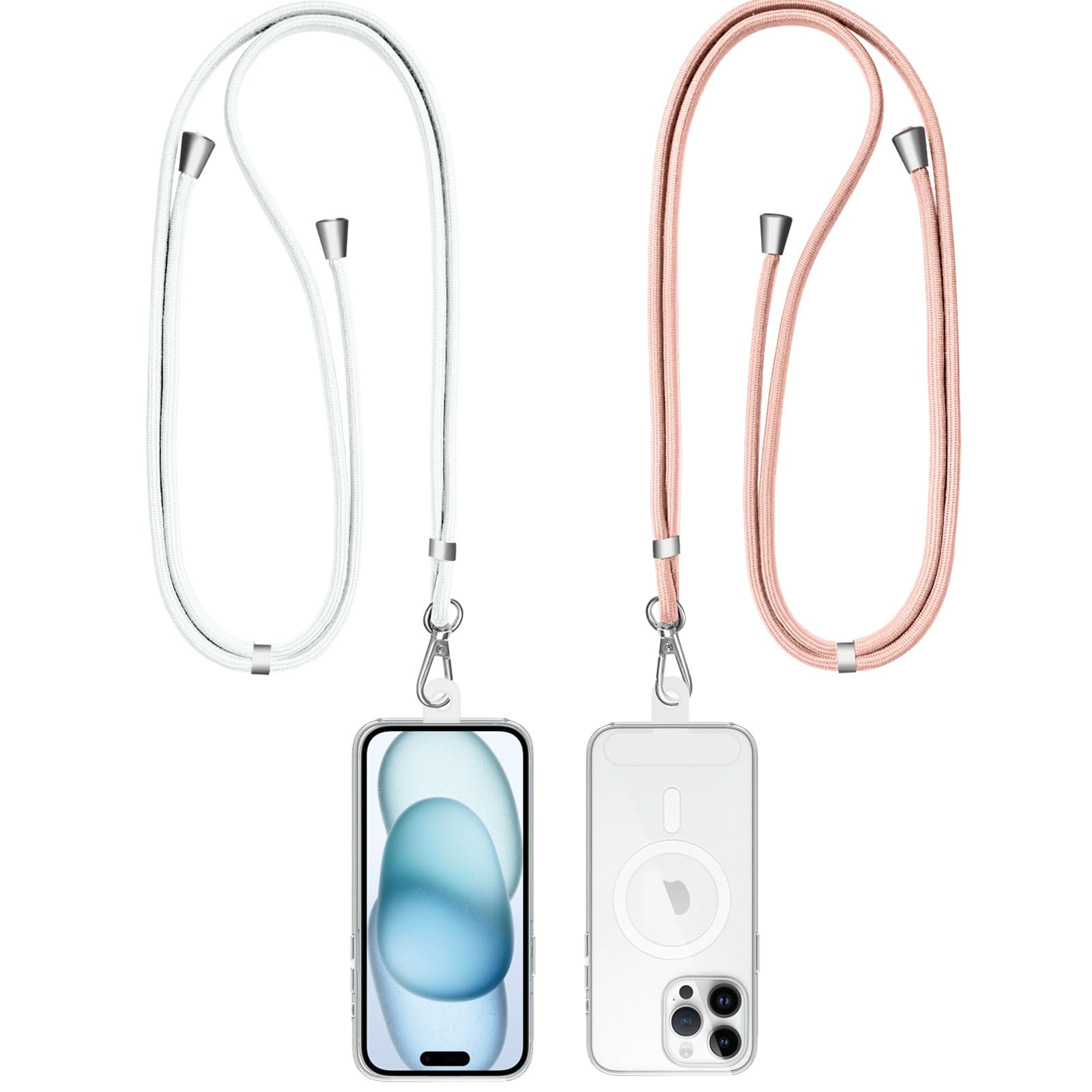 Mobile phone lanyard 2 Pack, universal Cell Phone Lanyard, with adjustable nylon neck strap, mobile phone tether belt, for iPhone Huawei Samsung Smartphones
