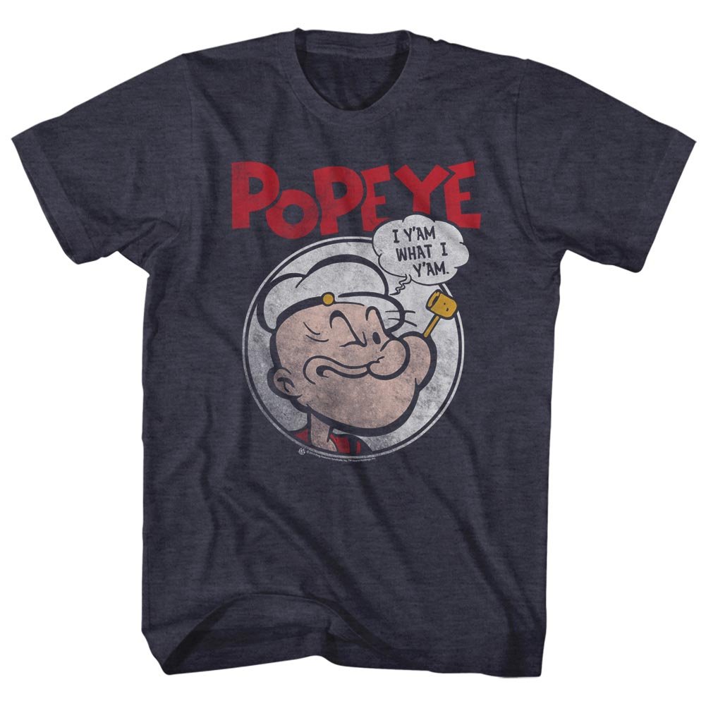 Popeye - Mens Y'Am T-Shirt, XX-Large, Navy Heather