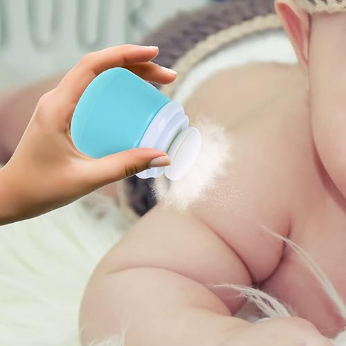 Miniatura 3 de Caja de soplo de polvo de bebé con diseño de oso de dibujos animados, recipiente vacío de polvo de talco con soplo, contenedor de polvo suelto para