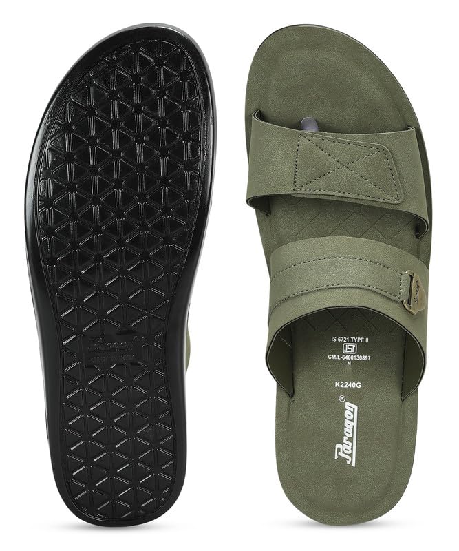 Image of PARAGON A1PUK2240G Men's Slip On Sandals | Trendy Casual Slip-on Sandals with Cushioned Footbed and Durable Construction | Perfect for Everyday Casual Wear