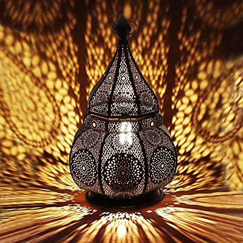 Aranp Orientalische Lampe Schwarz 36cm für Kerzen, Lampen E27 Fassung und LED Lichterketten | Innen und Außen Deko… – Bild 5