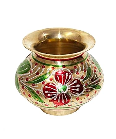 bona Fide Brass lota Heavy Gauge,Brass lota for Pooja,lota for Decoration,Brass lota for Drinking Capacity 400 ml Water,Brass Kalash lota