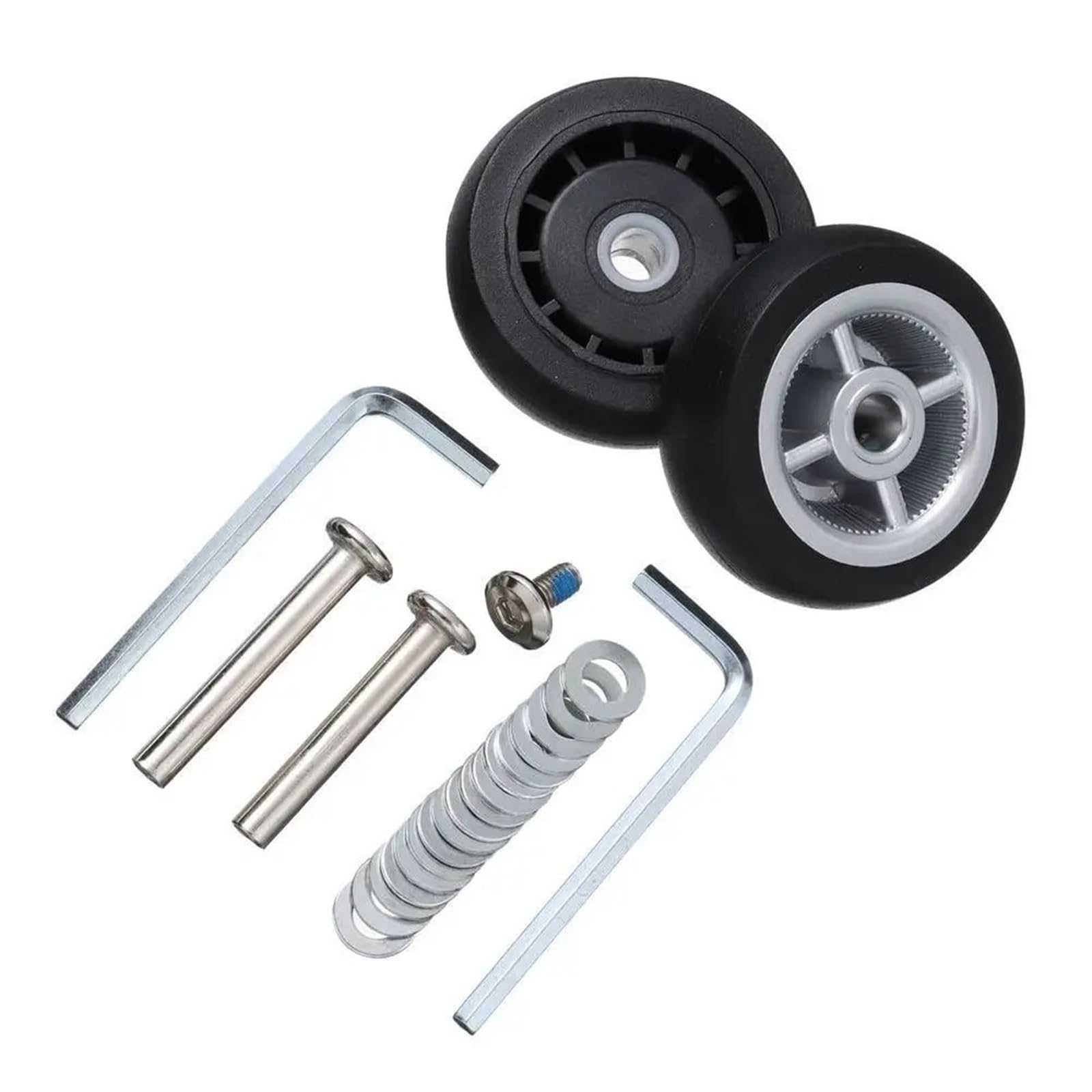 8-częściowy zestaw zamienny kół bagażowych, ciche kółka obrotowe do toreb podróżnych, zestaw naprawczy DIY (50 x 17 mm), kompatybilny z walizkami, wózkami i nie tylko.