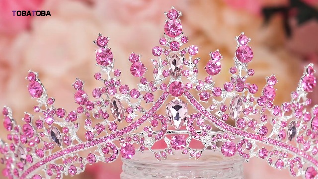 Amazon.com: TOBATOBA Tiaras for Women, Pink Crystal Tiara Crowns