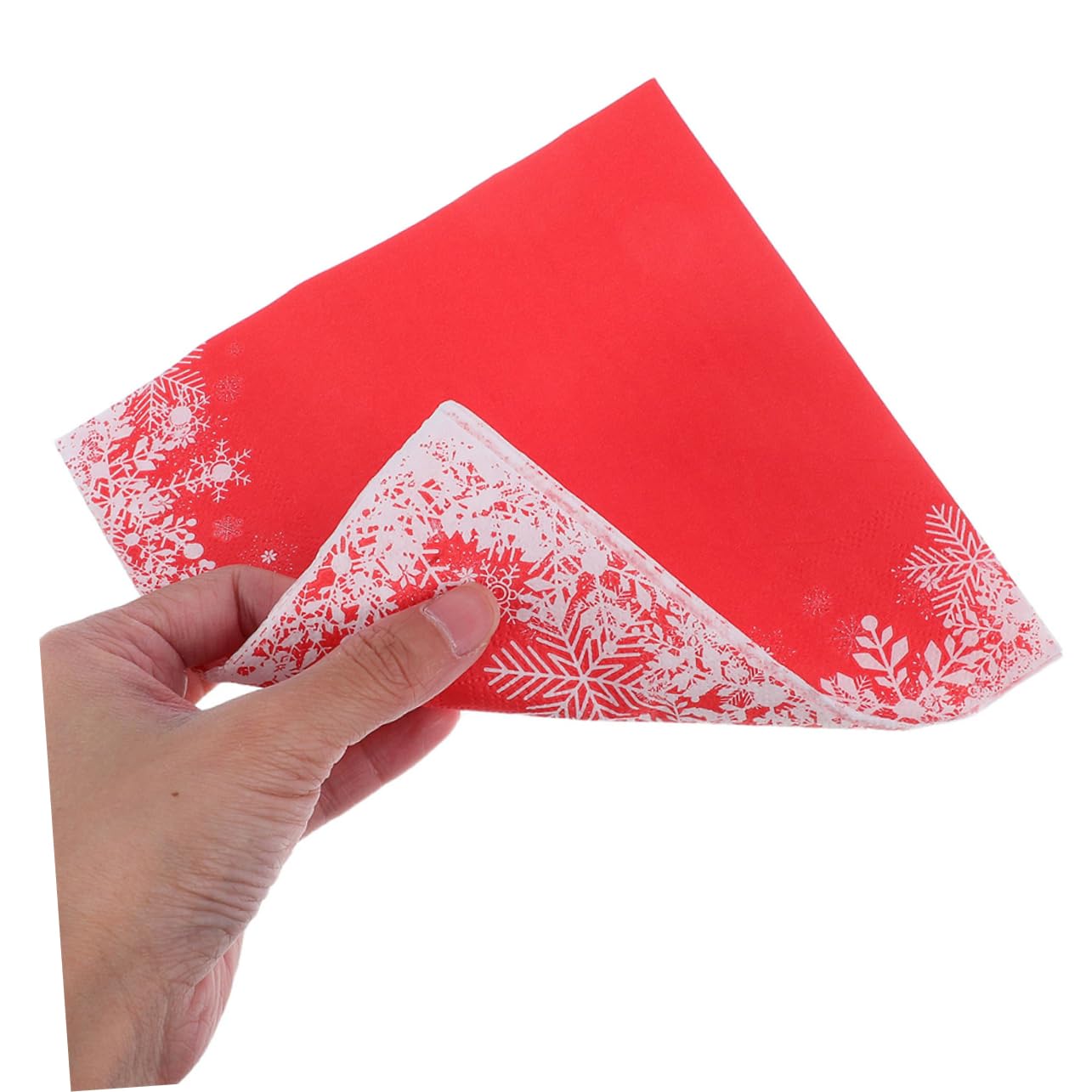120piezas Servilletas Navideñas Rojas Copos de Papel Desechables para Fiesta de Invierno Decoración de Mesa Cena