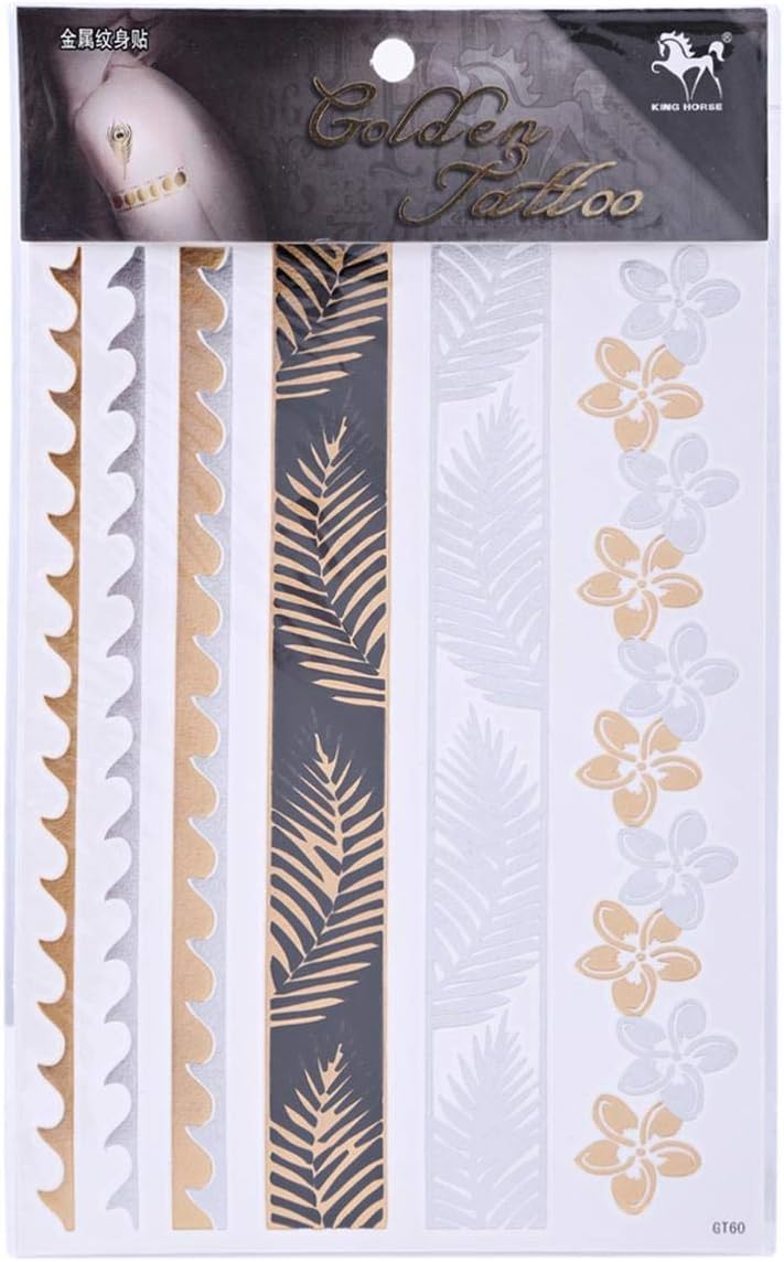 King Horse GT60 Golden Tattoo - Palm Leaves, Gold, Silver and Black