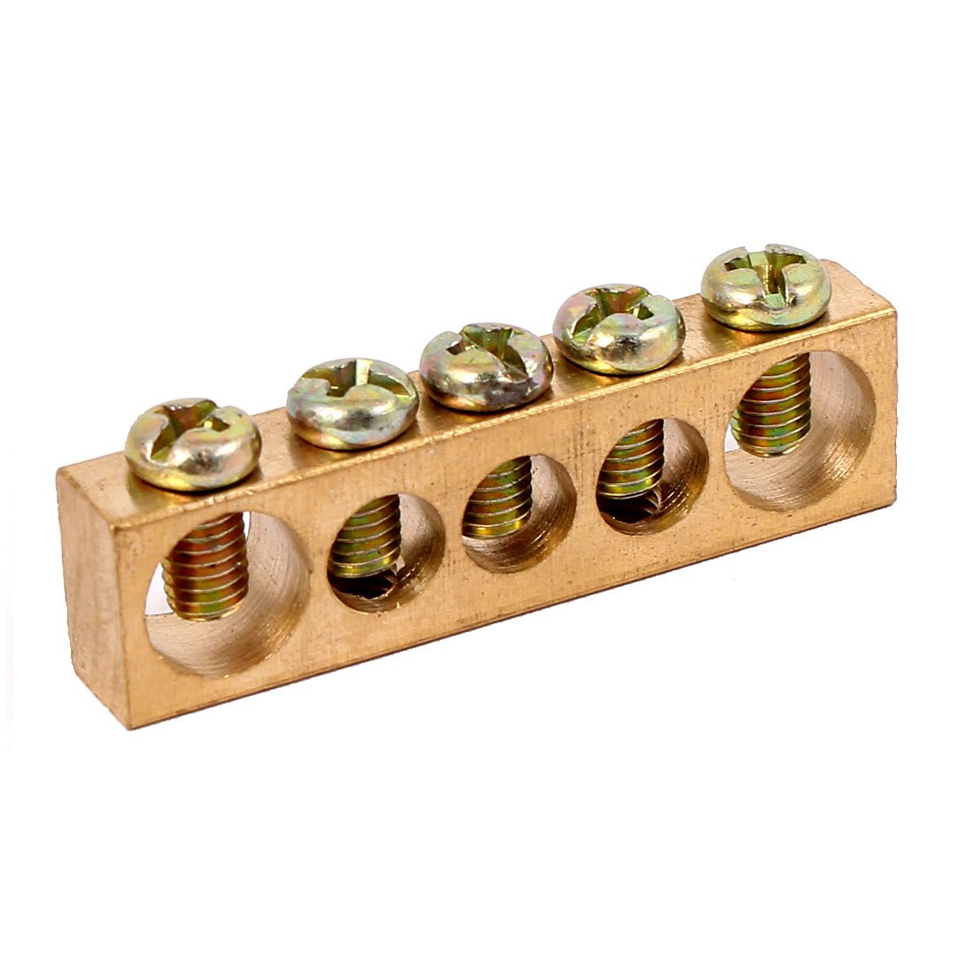 Uxcell Sourcingmap 5 Positions Electric Distribution Wire Screw Terminal Ground Copper Neutral Bar