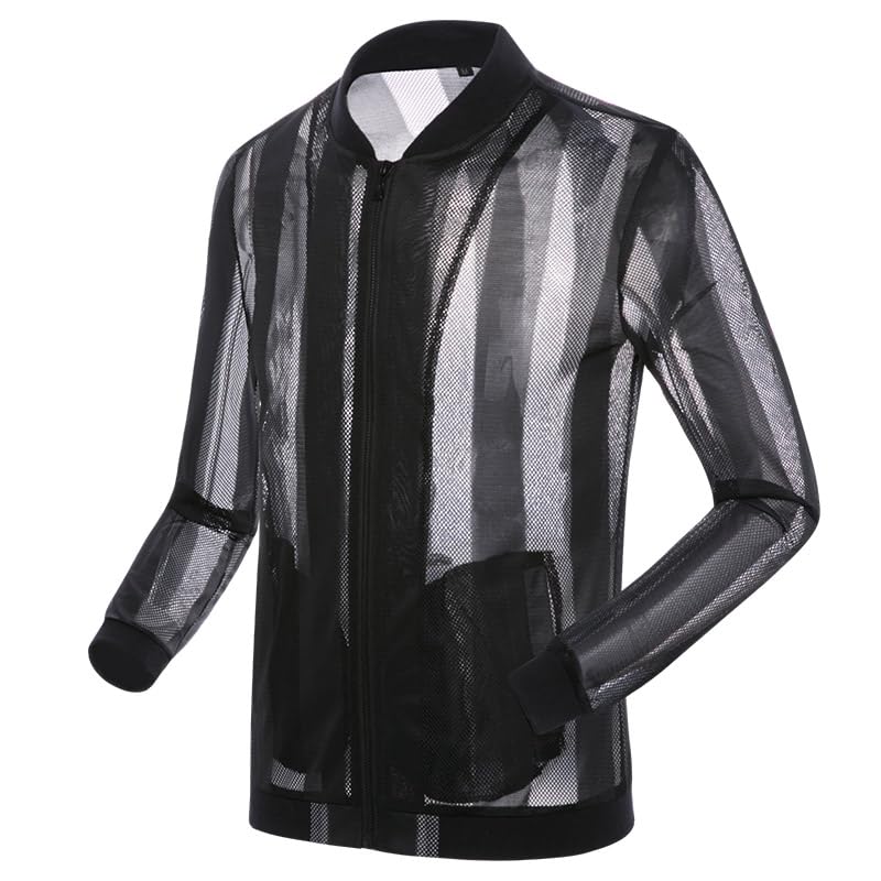 Mesh jacket with transparent lightweight zipper style, breathable design, cool summer wear2