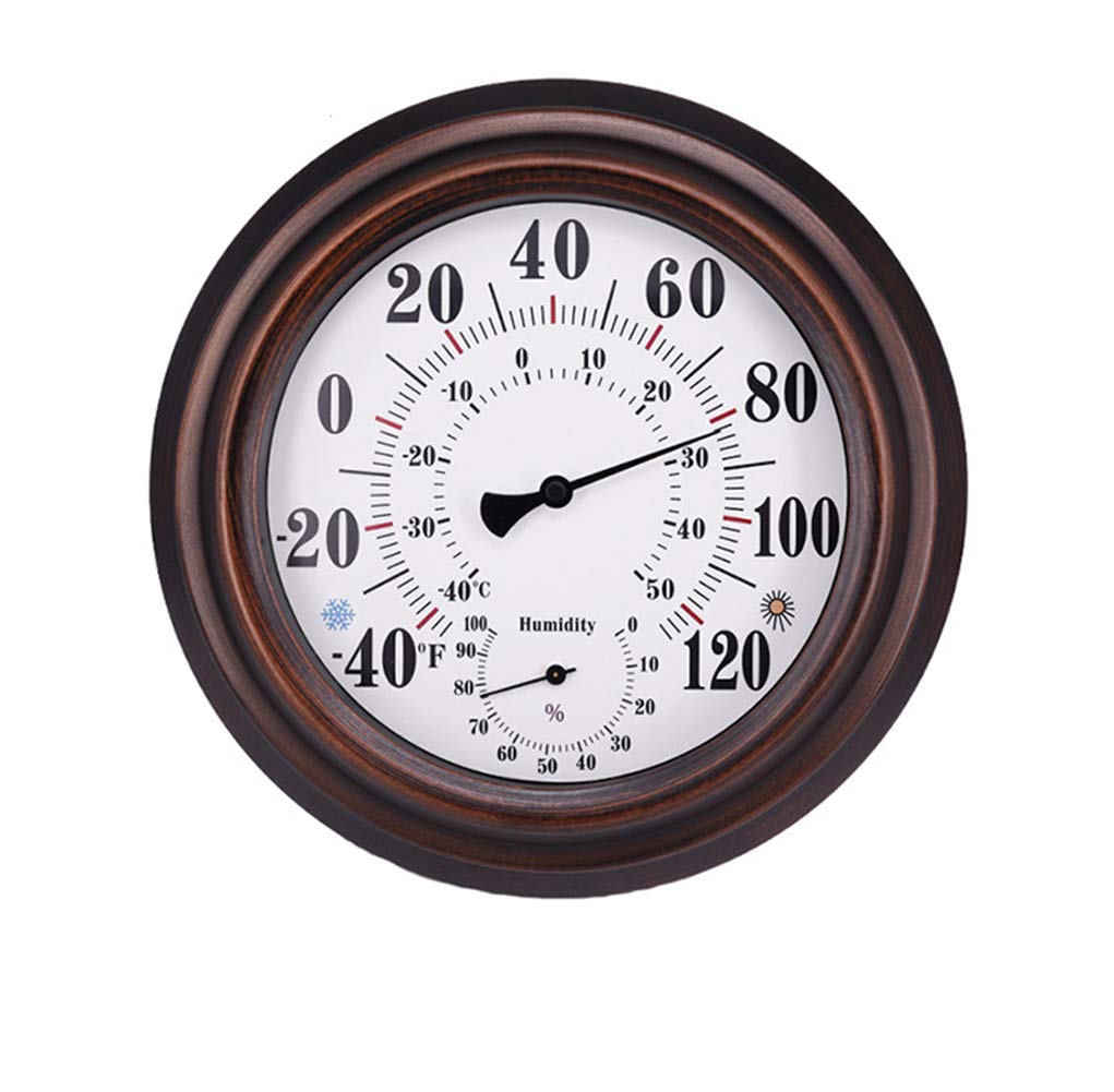 Dtacke Indoor Outdoor Weather Thermometer Outdoor thermometers Decorative for Patio Wall Thermometer (Thermometer/Hygrometer)