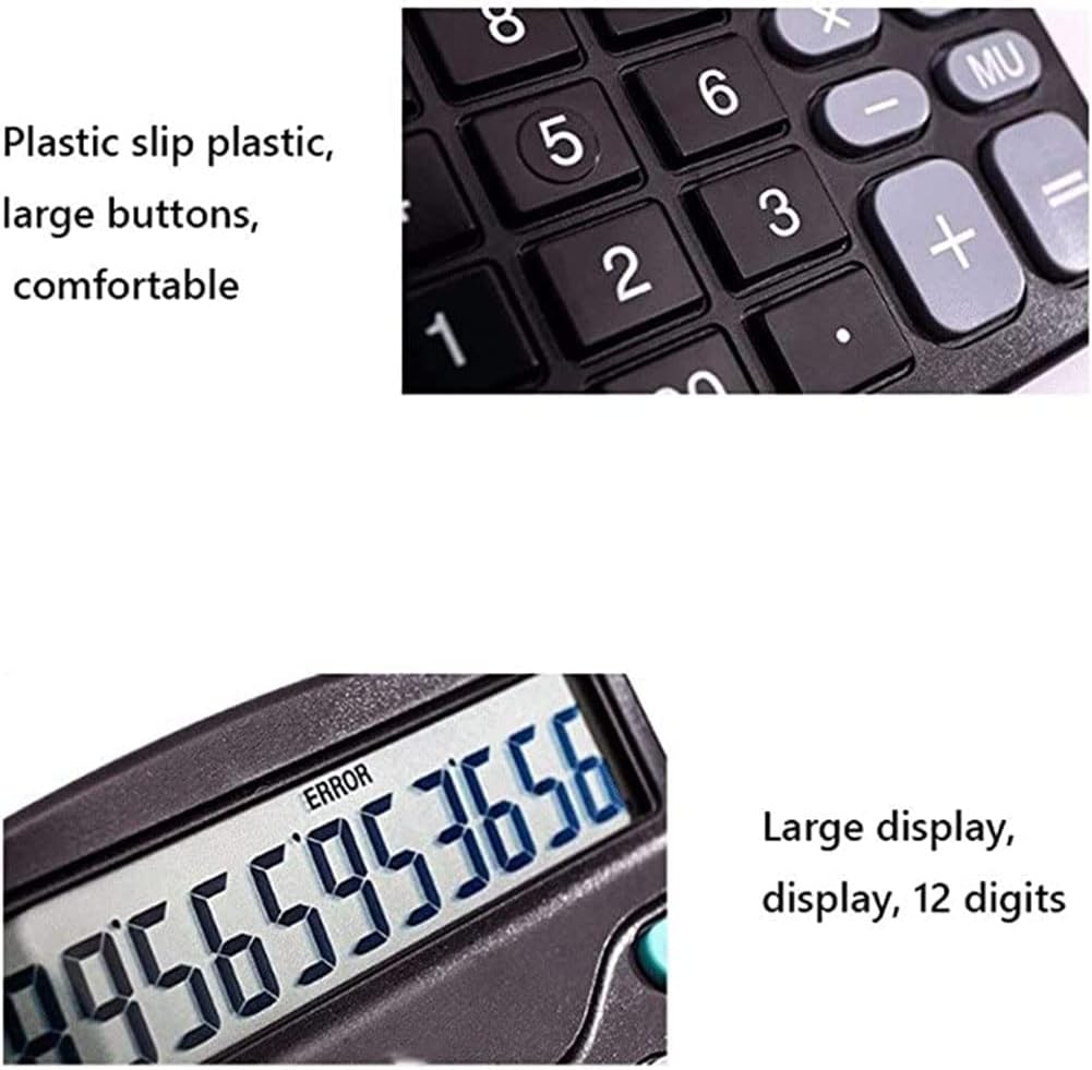 Desktop Calculator,Office calculators, Basic Calculators Study Scientific Calculators Dual Power Supply Non-Slip Silicone Button Solar Calculator Office Supplies 12-Digit Keypad Comfort Scientific Ca
