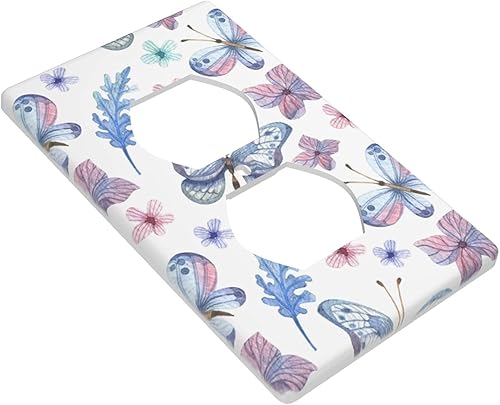 Miniatura 3 de XRELZRS Cubierta de salida de mariposa, placa decorativa de pared, receptáculo dúplex individual, placa de pared eléctrica, bonita decoración de