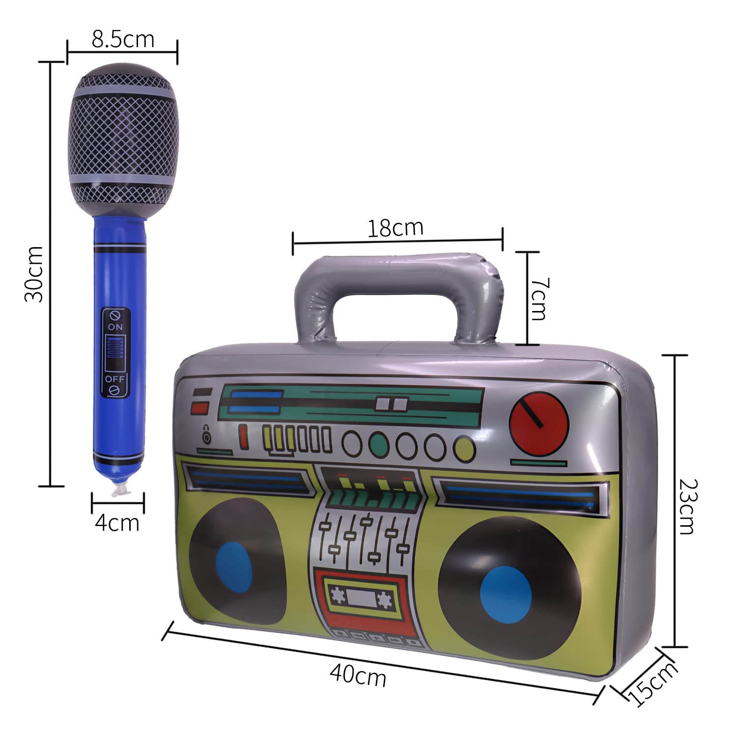Aufblasbare Boom Box – Party-Deko Als Lautsprecher-Attrappe, 37x28 Cm, Kunststoff