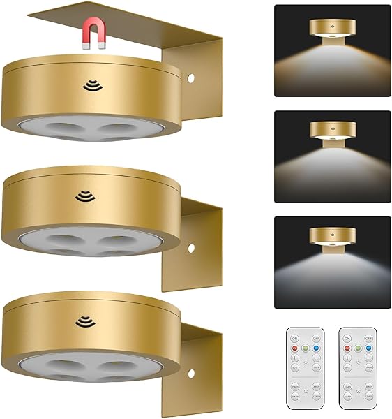 EUIOKUN Lot de 3 Lampes Photo Sans Fil avec Télécommande