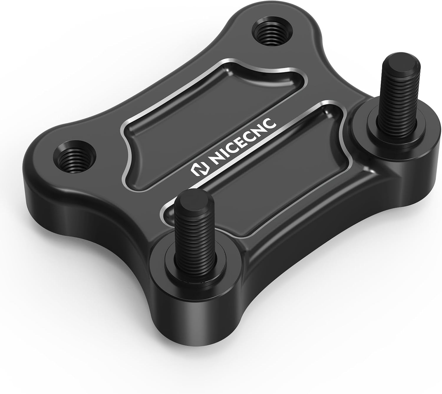 NICECNC Handlebar Riser Pull Back Plate Aluminium Black Handlebar Displacement Adapter Compatible with Harley Electra Glide Standard FLHT 2010-2023, Street Glide FLHX 2006-2023, See Fitments