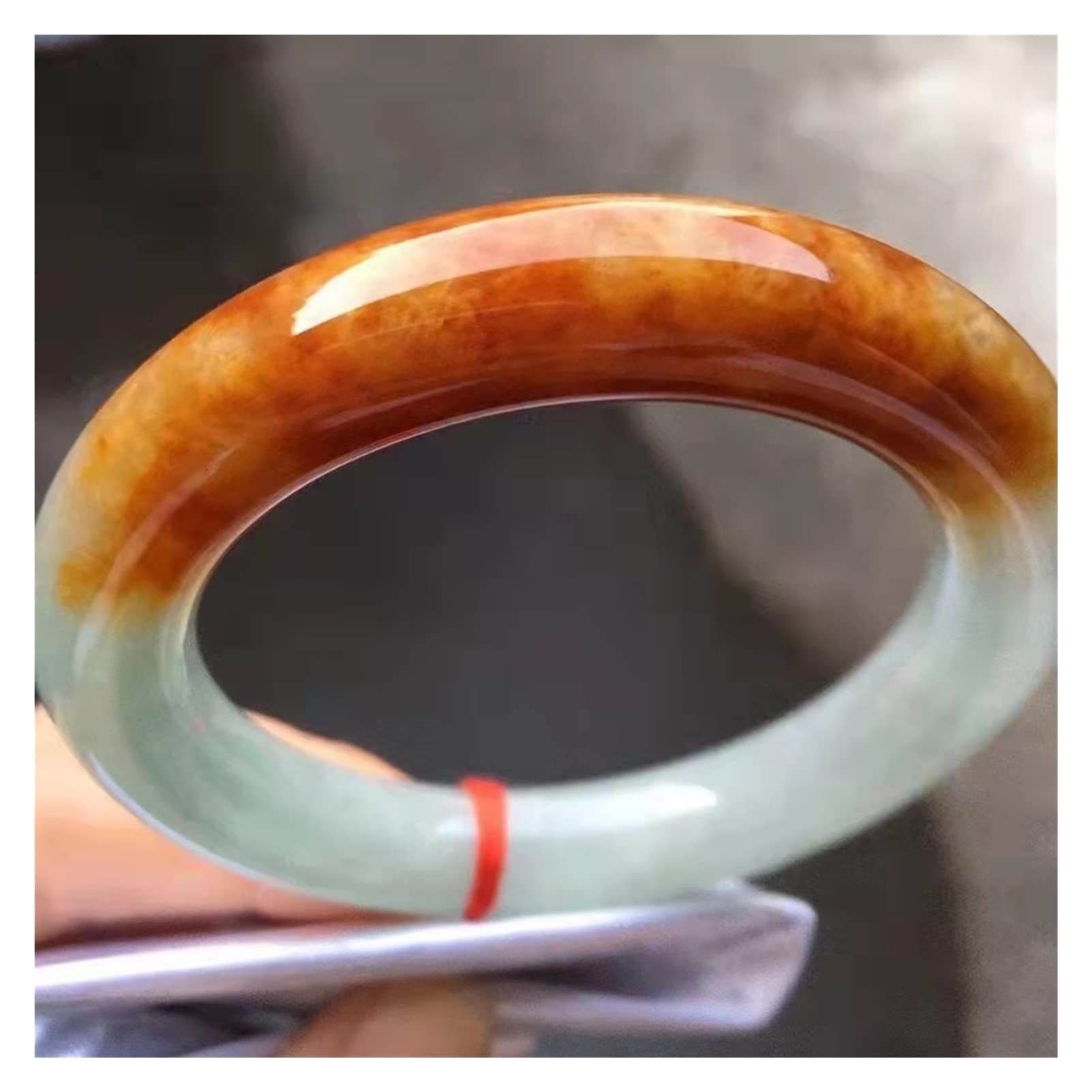 GPPZM Unique Orange Natural Burmese Jadeite Bracelet Exquisite And Perfect Bangle Hand-polished Jewelry (Color : A, Size : 59-60mm)
