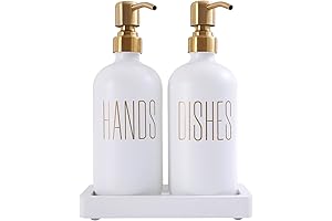 White Soap Dispenser Set for Classy Kitchen Counters